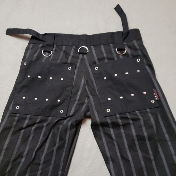 Dead Threads Striped Gothic Punk Bandage Style Pants Zippers - Picture 3 of 5